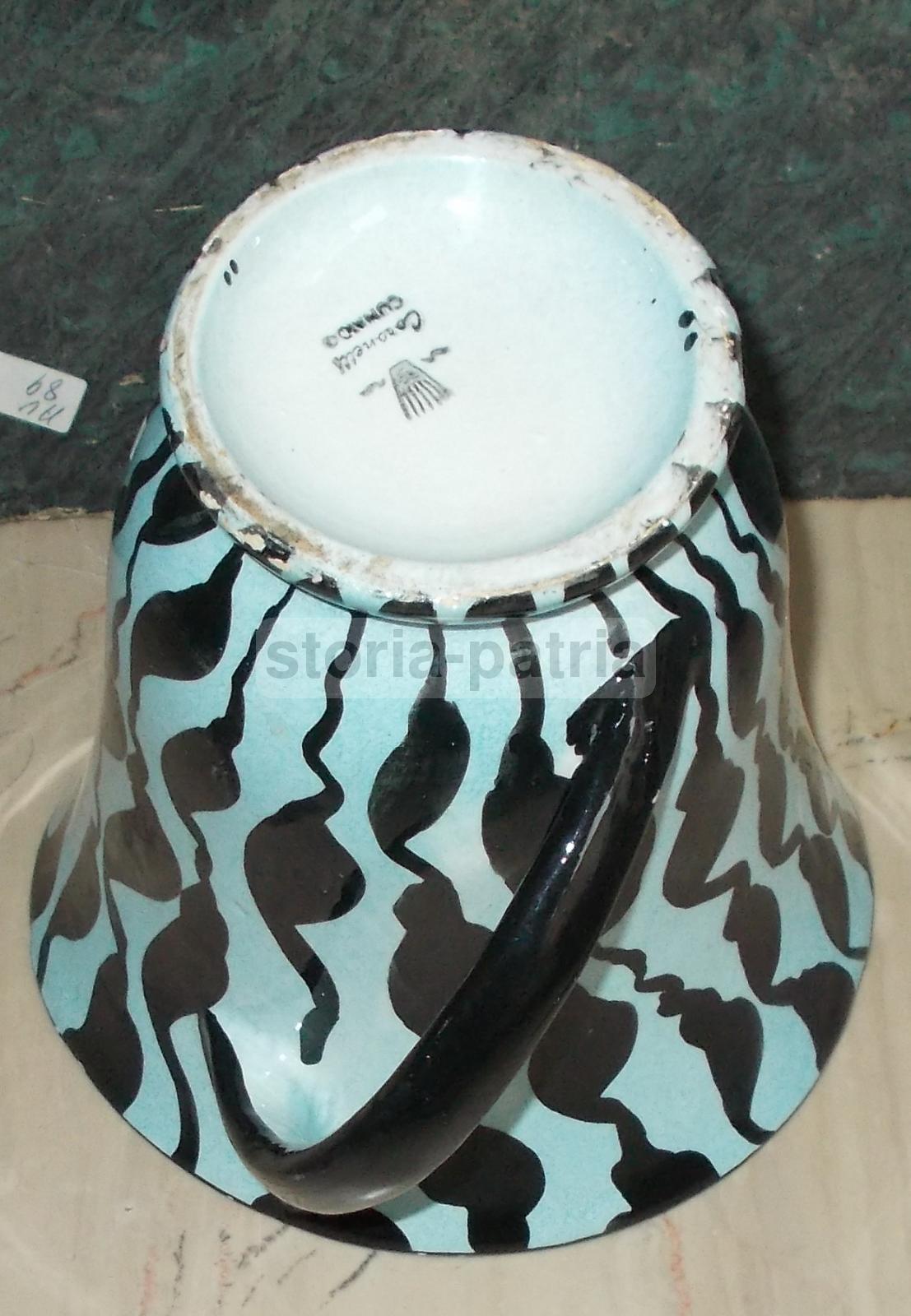 Vaso Coronetti Cunardo In Ceramica Policroma, Anni '50