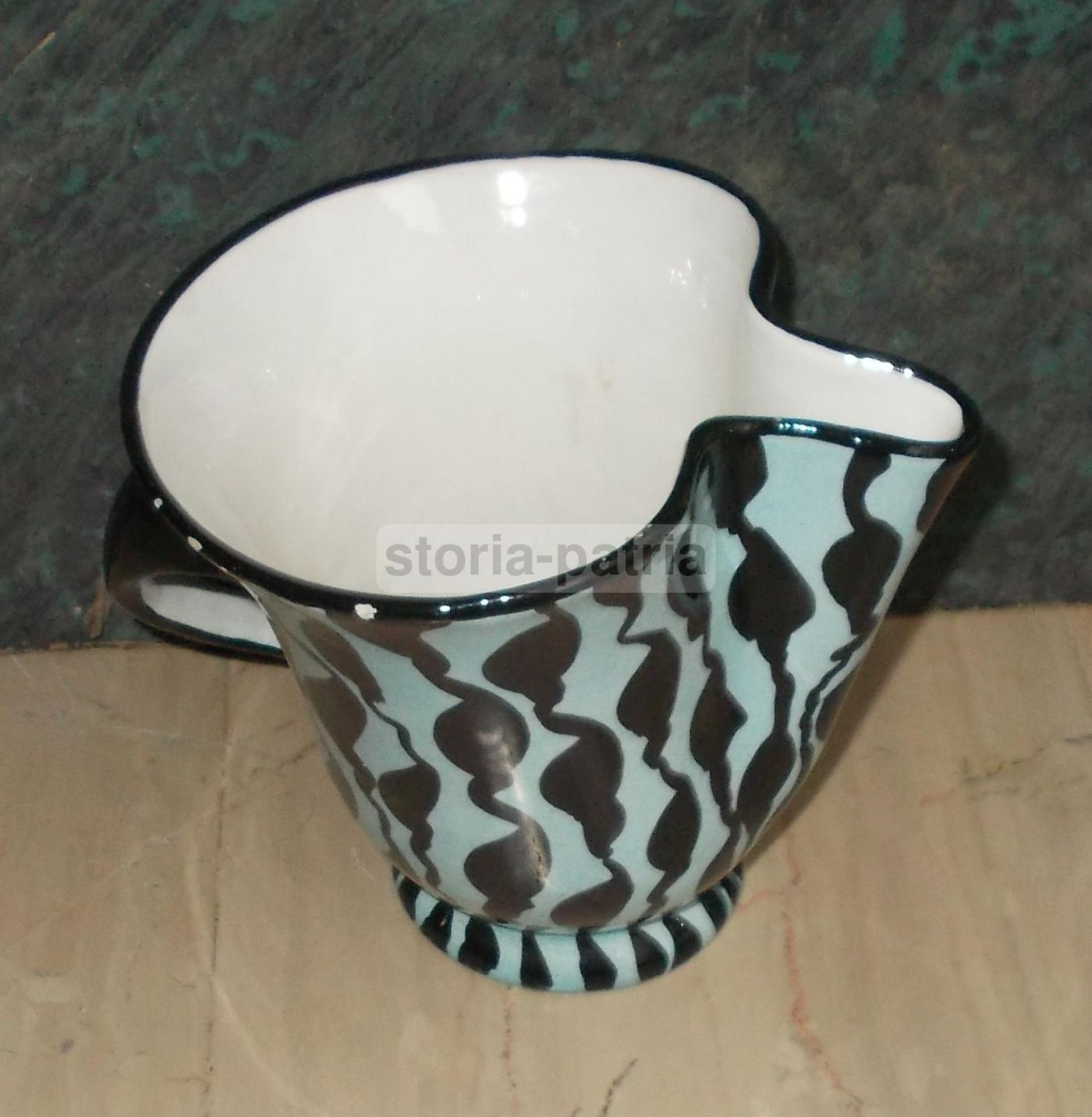 Vaso Coronetti Cunardo In Ceramica Policroma, Anni '50