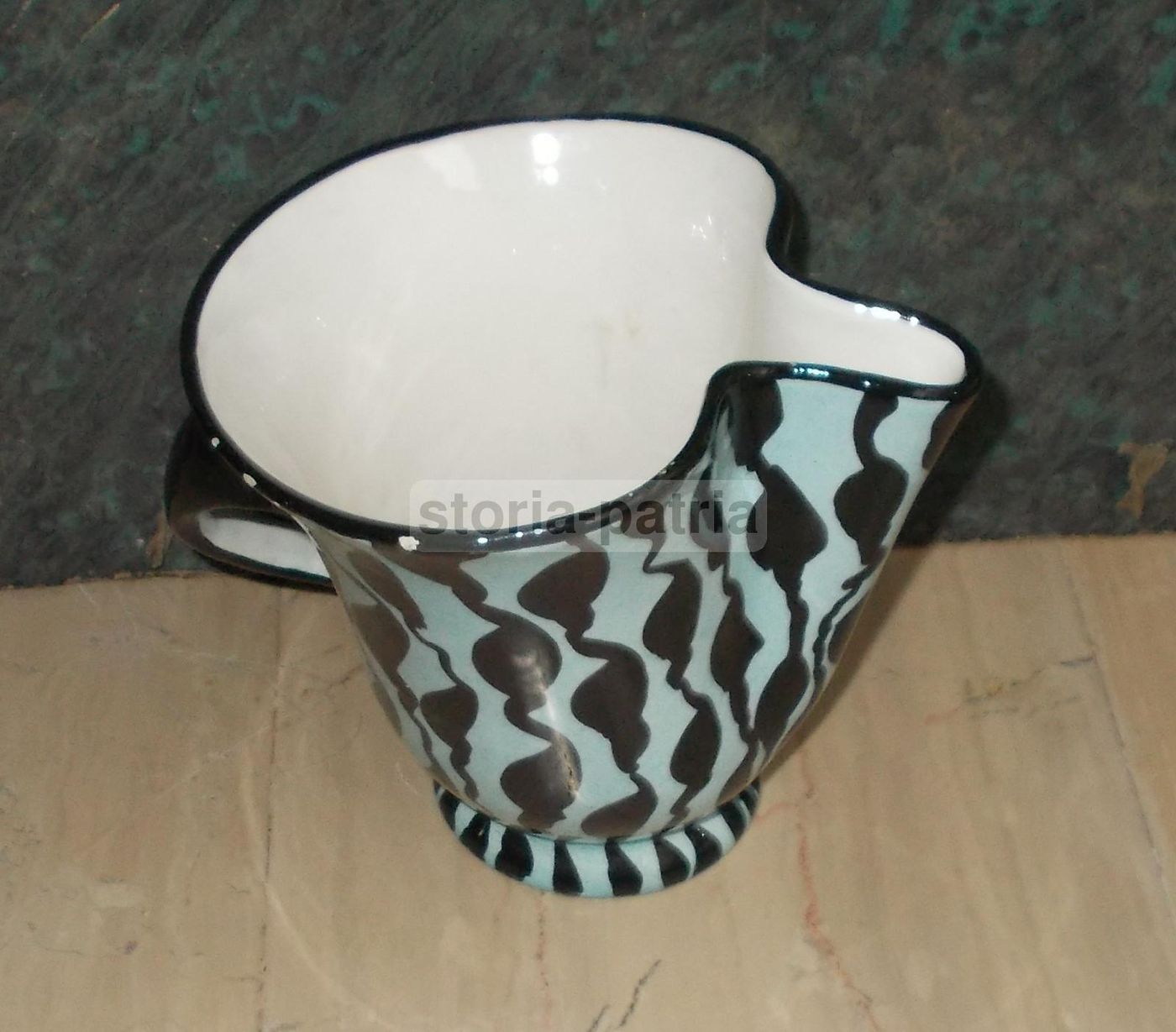 Vaso Coronetti Cunardo In Ceramica Policroma, Anni '50