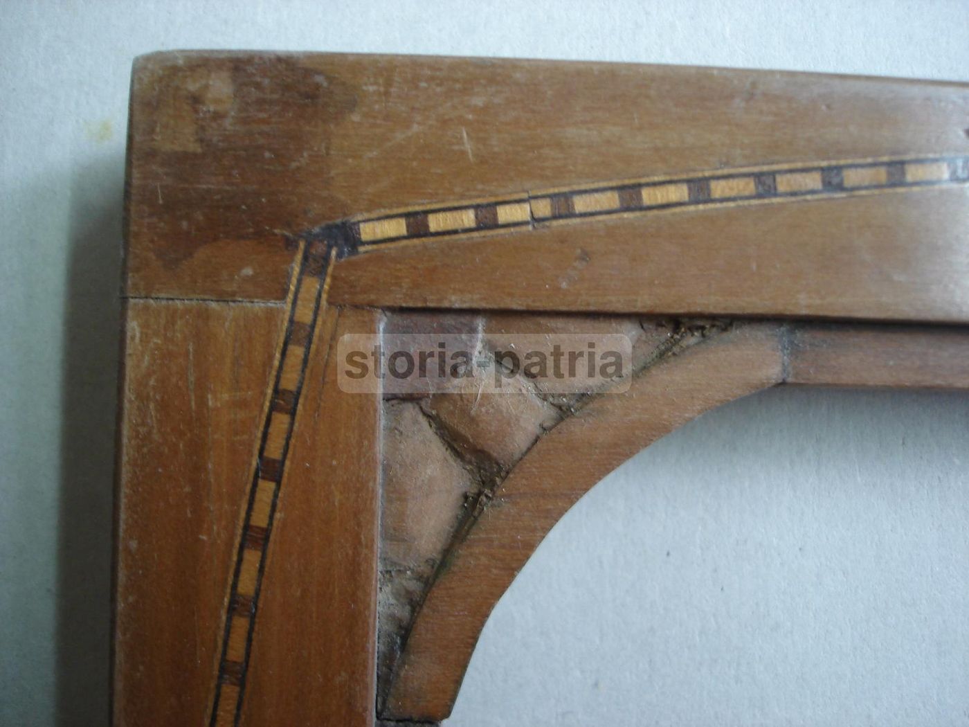 Cornice Liberty In Legno Intarsiato Inizio '900 Cm 31x41