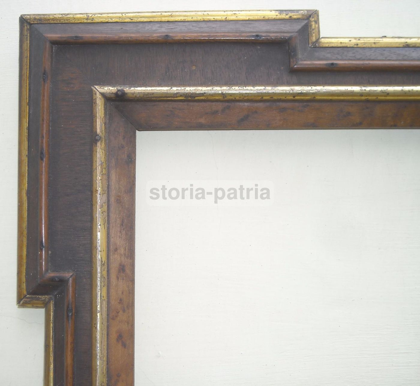 Cornice Antica In Legno Impiallacciato E Dorato Dell'800