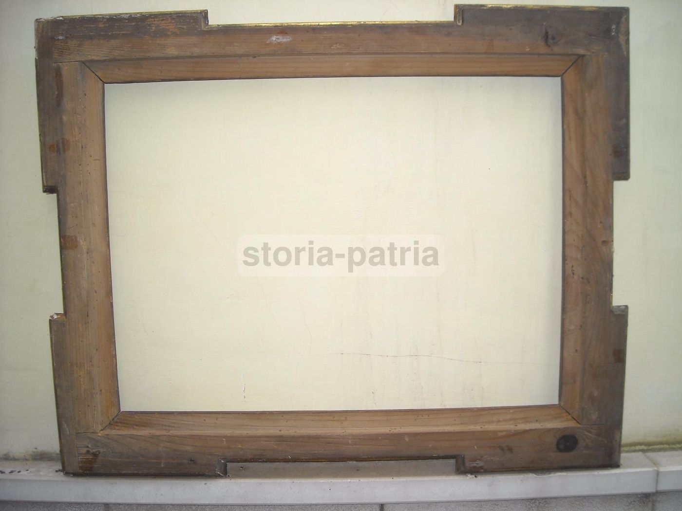 Cornice Antica In Legno Impiallacciato E Dorato Dell'800