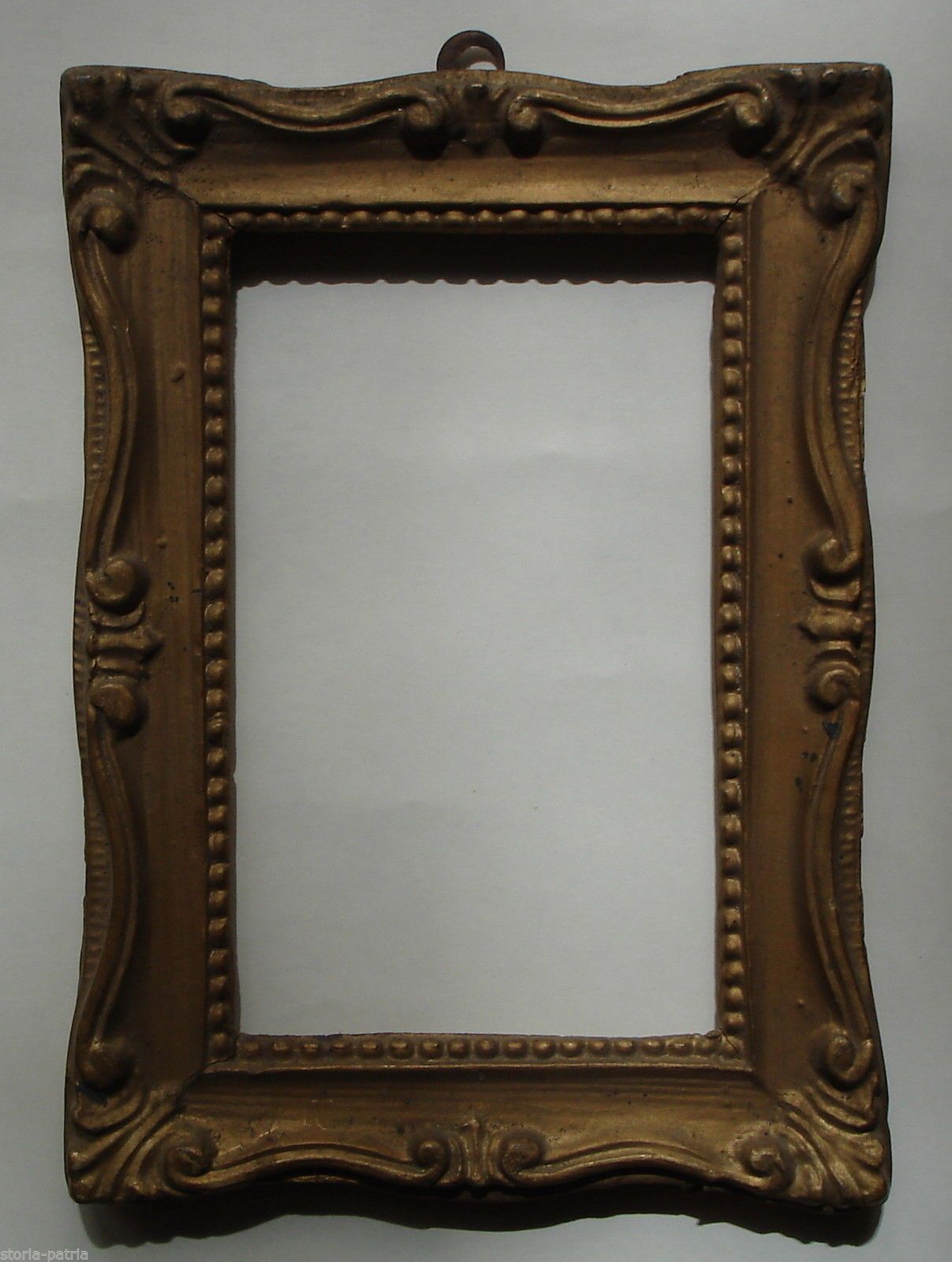 Cornice Dorata Antica In Legno Con Decorazione A Pastiglia Fine 1800