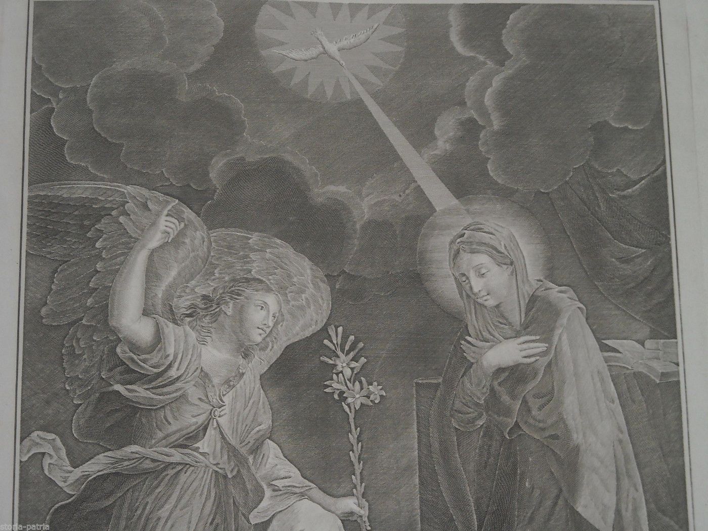 Annunciazione: Acquaforte Di Raffaele Aloja Da Guido Reni, Napoli 1817