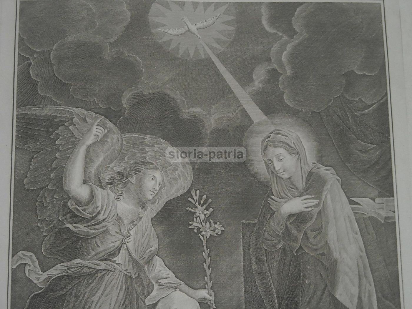 Annunciazione: Acquaforte Di Raffaele Aloja Da Guido Reni, Napoli 1817