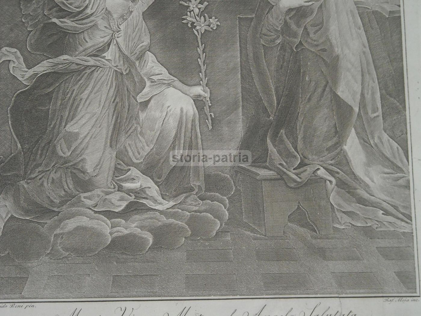 Annunciazione: Acquaforte Di Raffaele Aloja Da Guido Reni, Napoli 1817