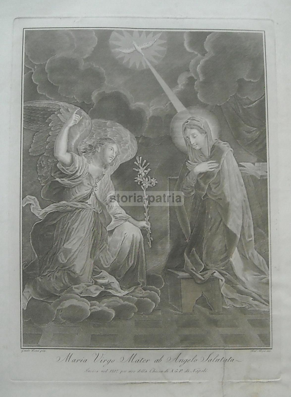 Annunciazione: Acquaforte Di Raffaele Aloja Da Guido Reni, Napoli 1817