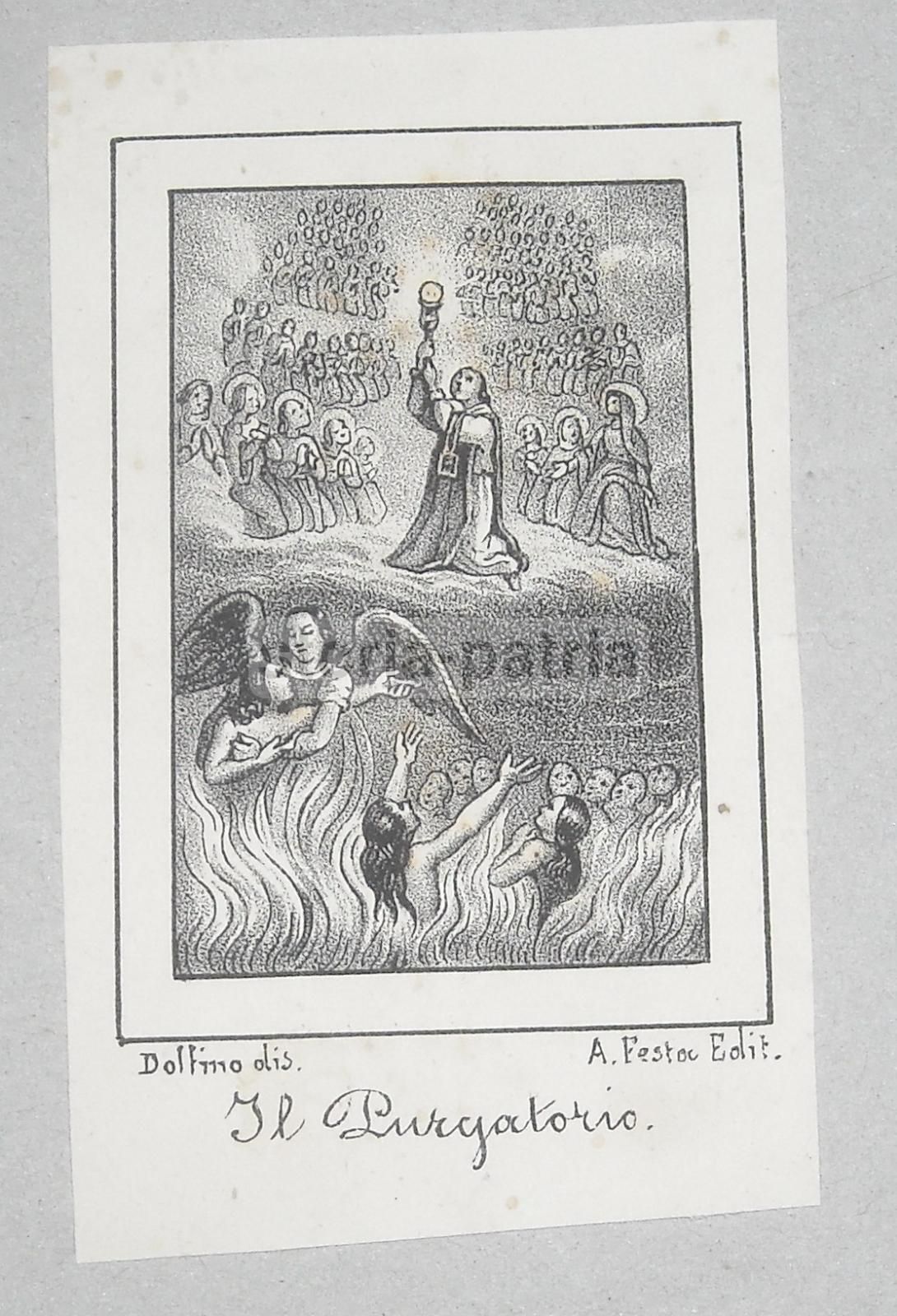 Santino Antico Purgatorio Napoletano, Litografia Dolfino Festa, XIX Secolo