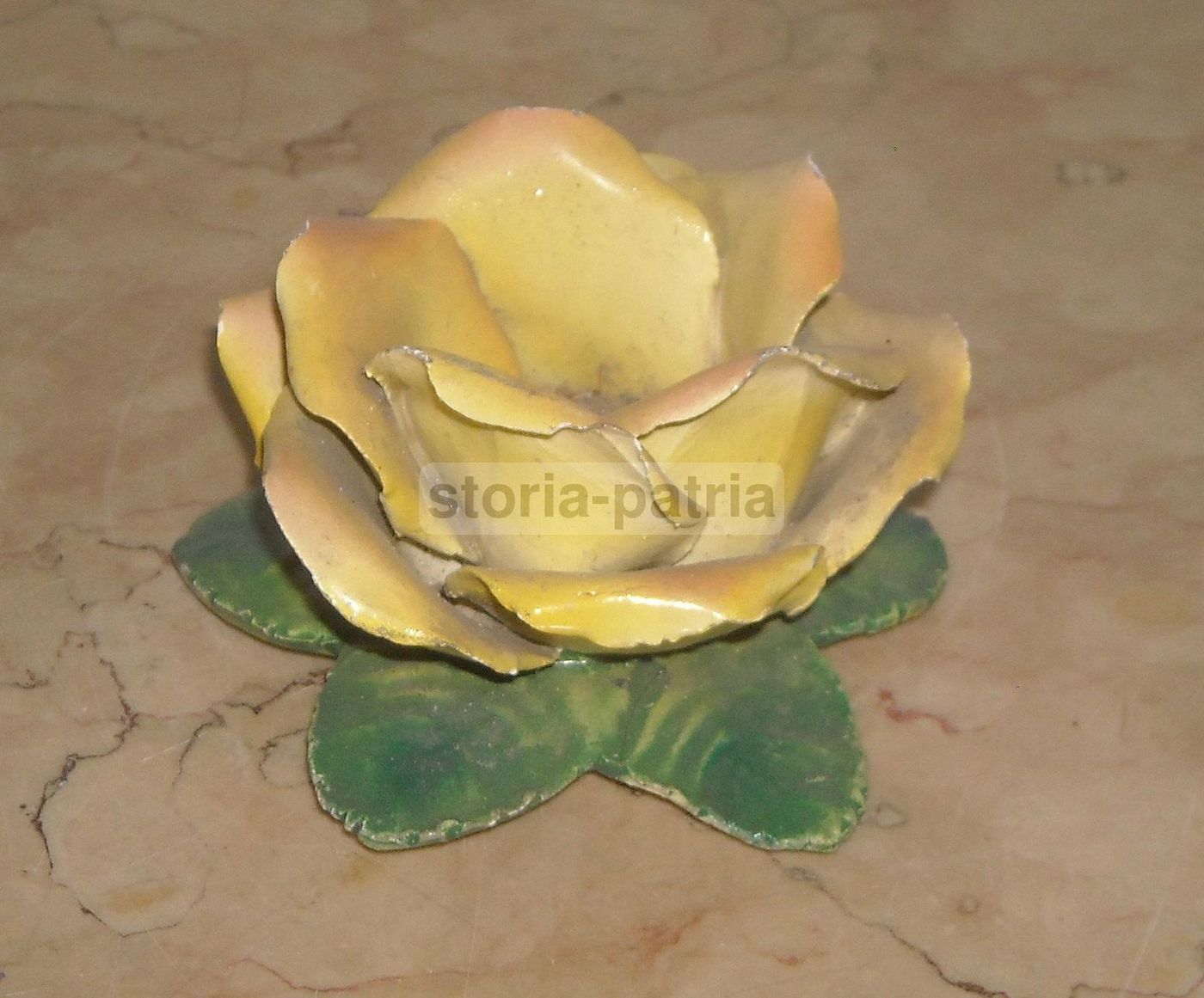 Soprammobile Fiore Ceramica Policroma Anni '30 Manifattura Italiana