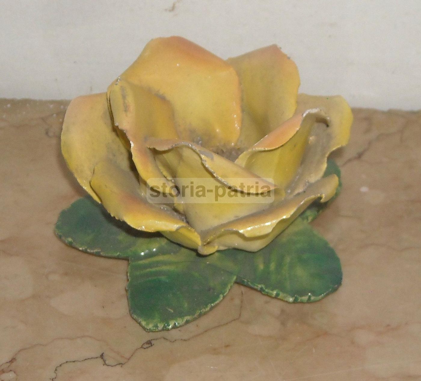 Soprammobile Fiore Ceramica Policroma Anni '30 Manifattura Italiana