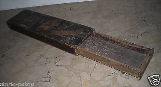 Astuccio Antico In Legno Intarsiato Stile Futurista, Primo '900