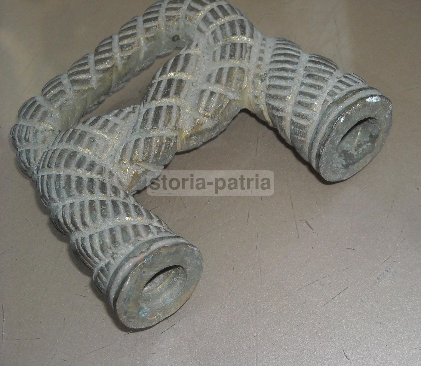 Antico Fermaletti Decorativo In Ottone O Bronzo, Prima Metà Del XIX Secolo