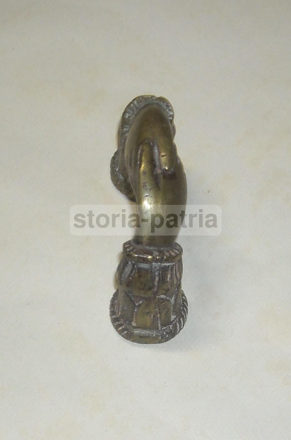 Poggiacarte Antico Mani Intrecciate In Ottone, Allegoria Della Fedeltà, XIX Secolo