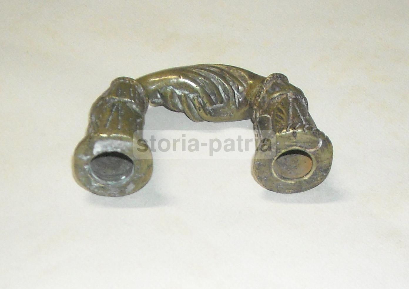 Poggiacarte Antico Mani Intrecciate In Ottone, Allegoria Della Fedeltà, XIX Secolo