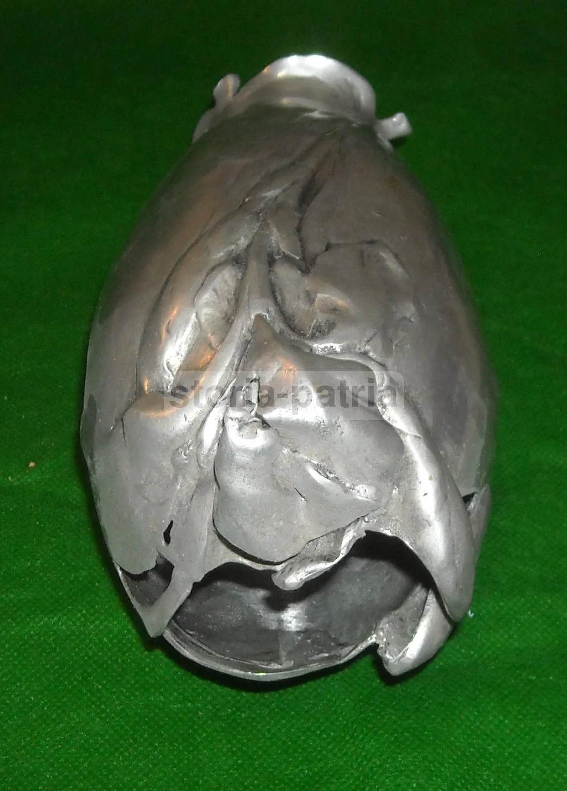 Art Nouveau Pewter Vase with Floral Decoration, 1920s