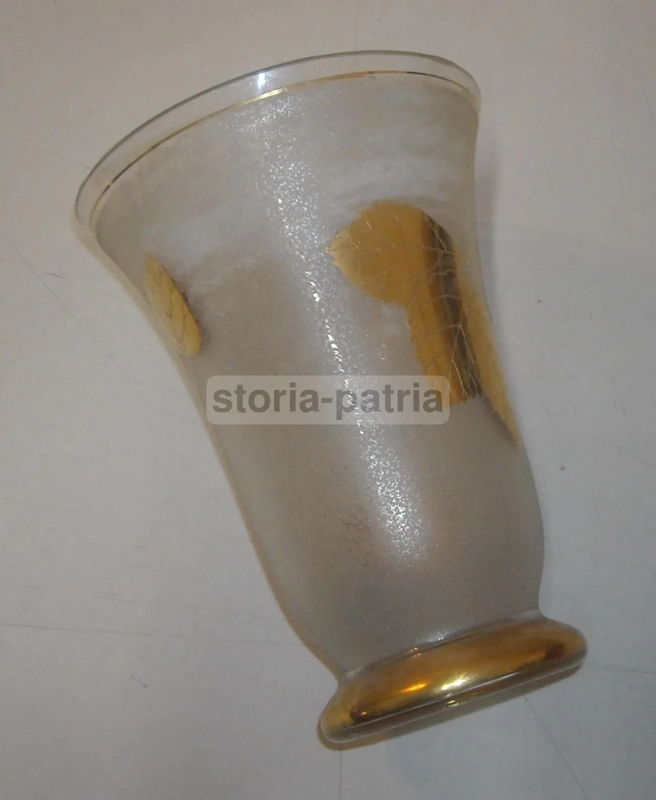 Decorative Glass Vase Laminated in Gold, 1930-1950