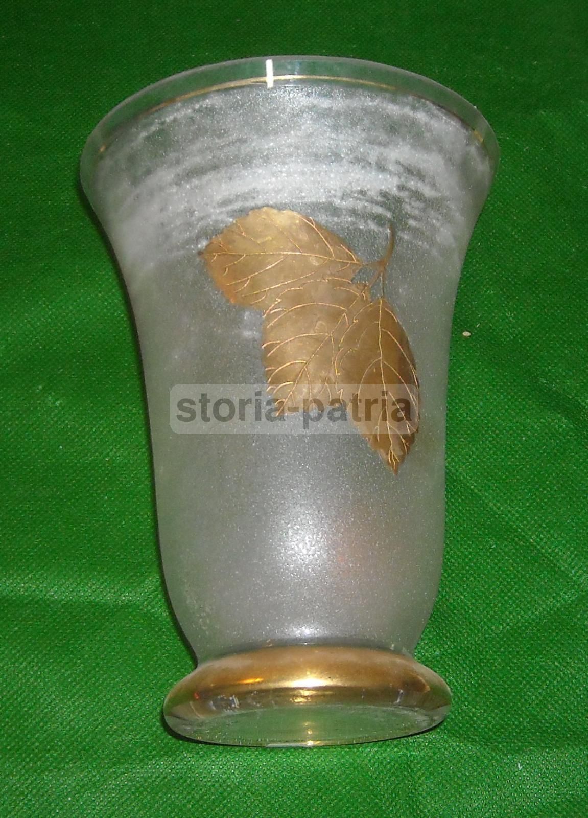 Vaso In Vetro Decorativo Laminato In Oro, Anni 1930 1950