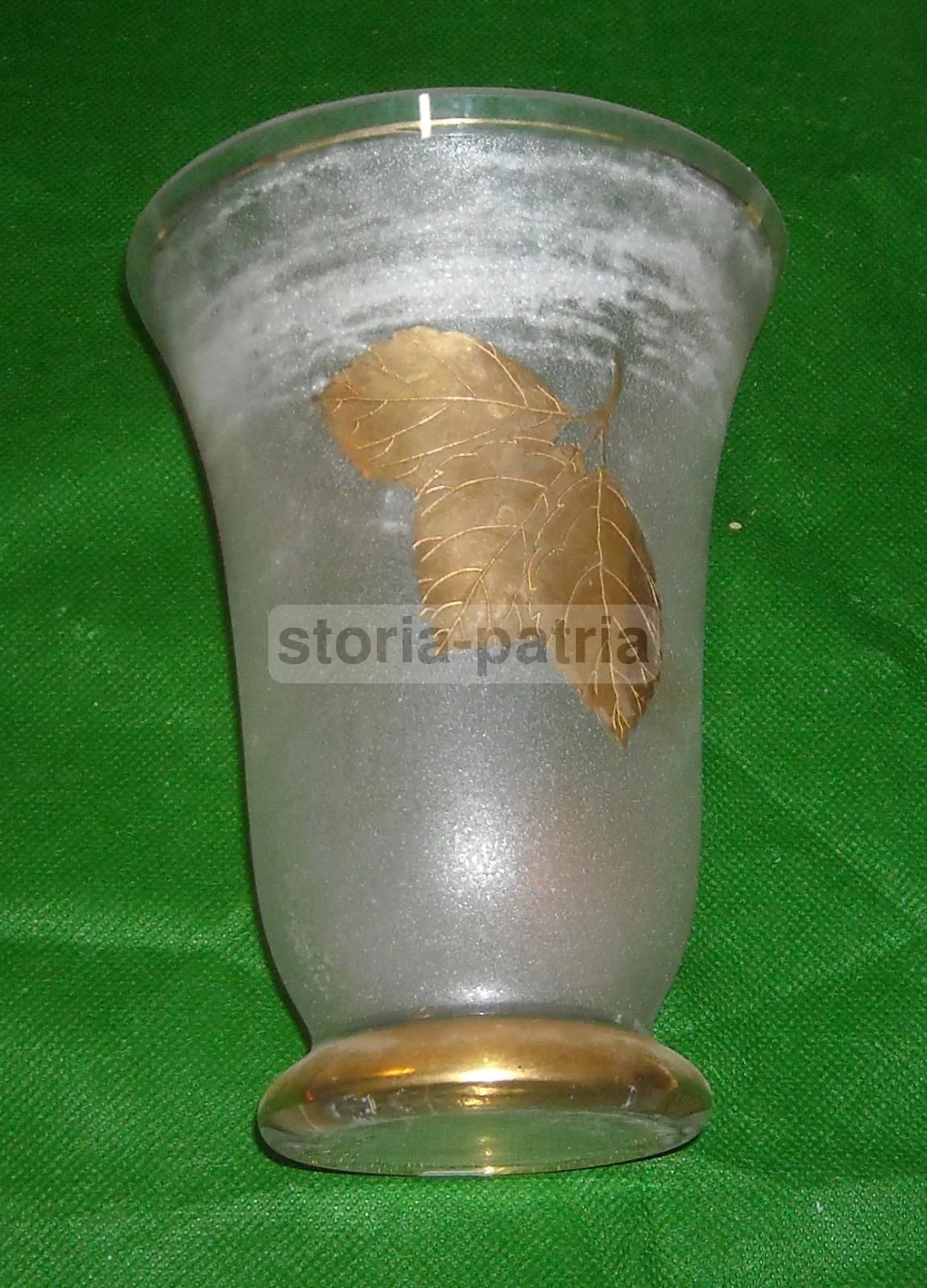 Decorative Glass Vase Laminated in Gold, 1930-1950