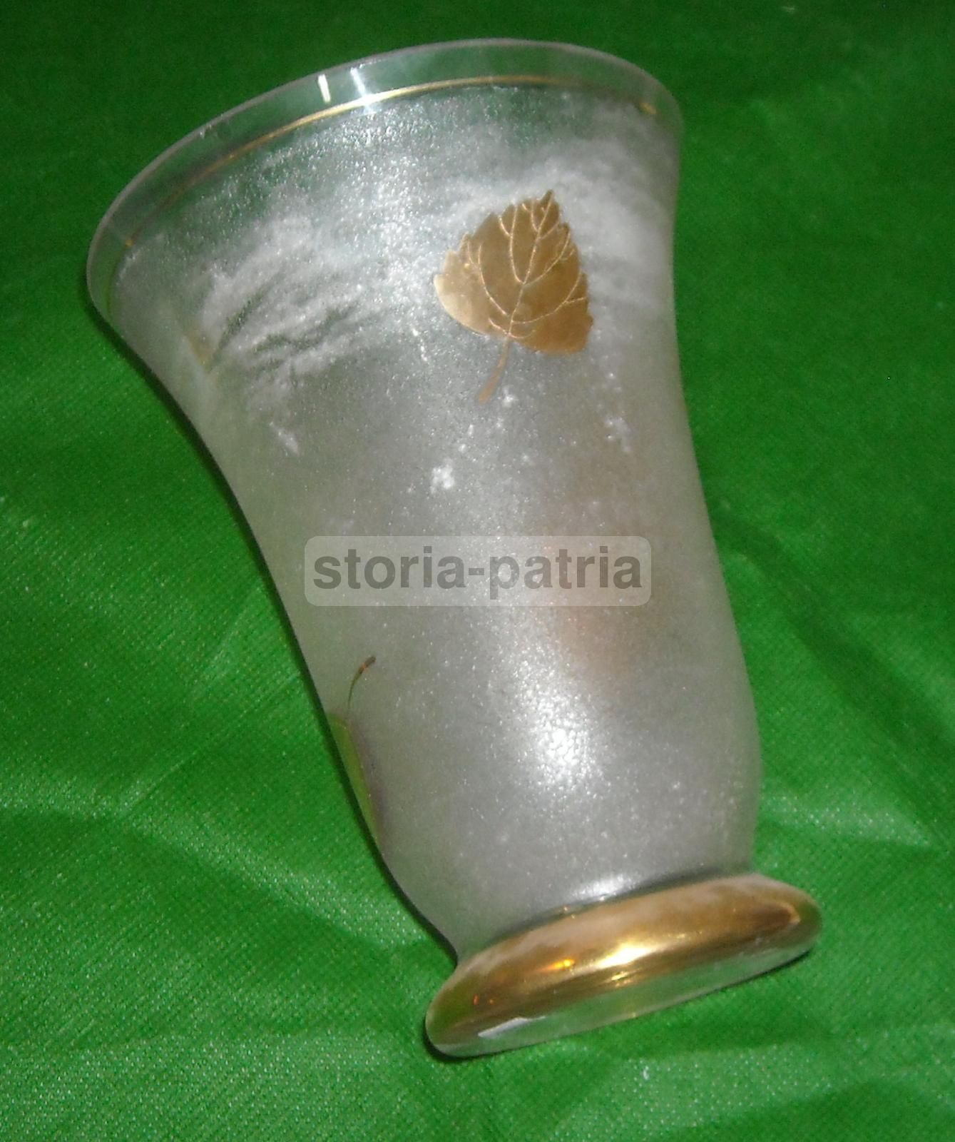Vaso In Vetro Decorativo Laminato In Oro, Anni 1930 1950