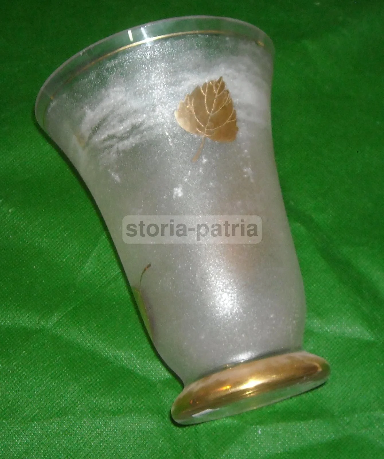 Decorative Glass Vase Laminated in Gold, 1930-1950