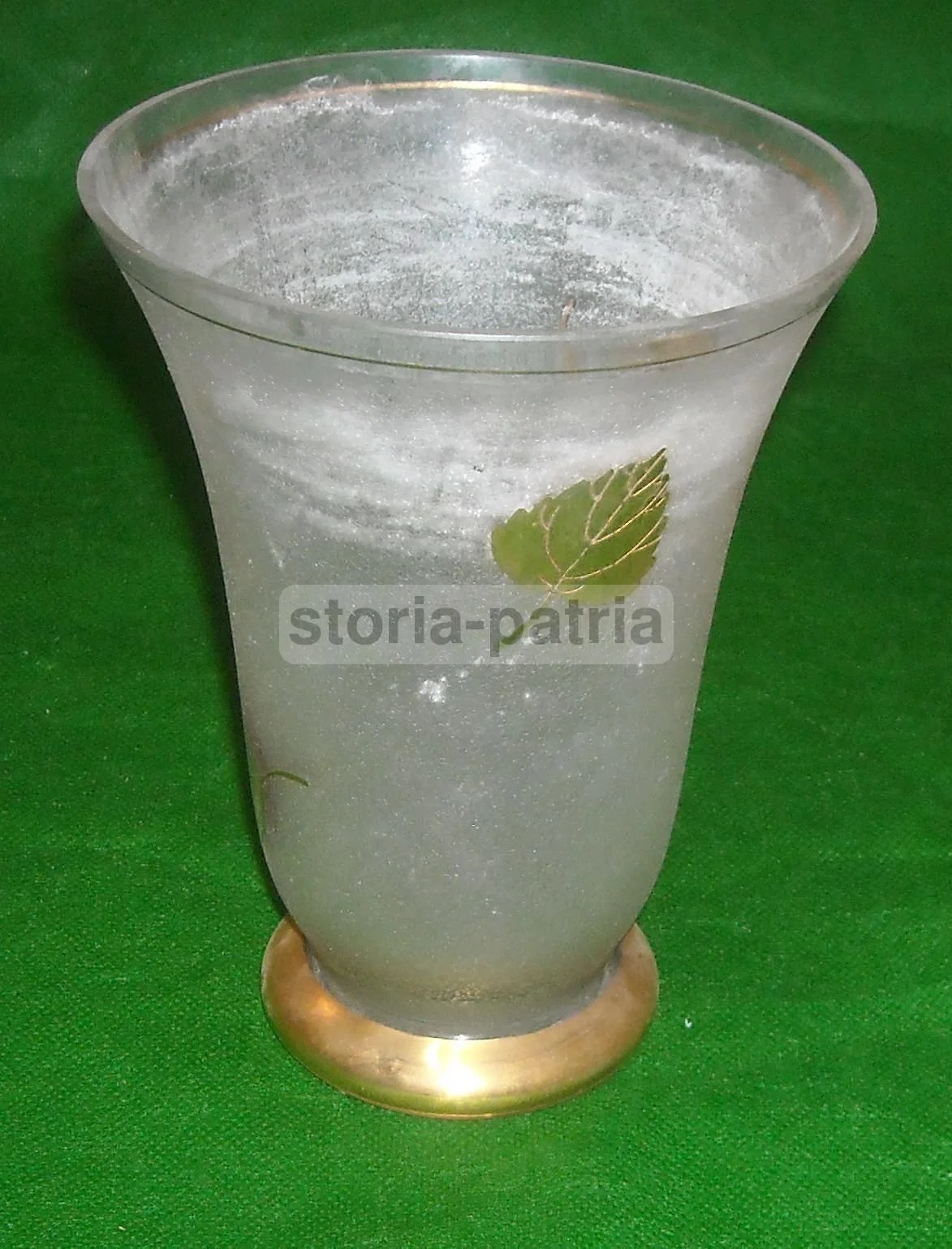Decorative Glass Vase Laminated in Gold, 1930-1950
