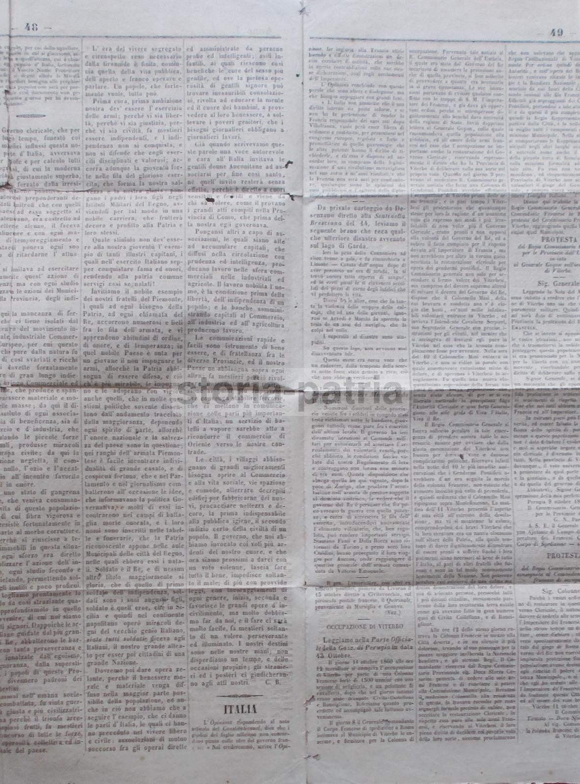 Il Corriere Delle Marche 1860 Giornale Ufficiale Risorgimento Ancona
