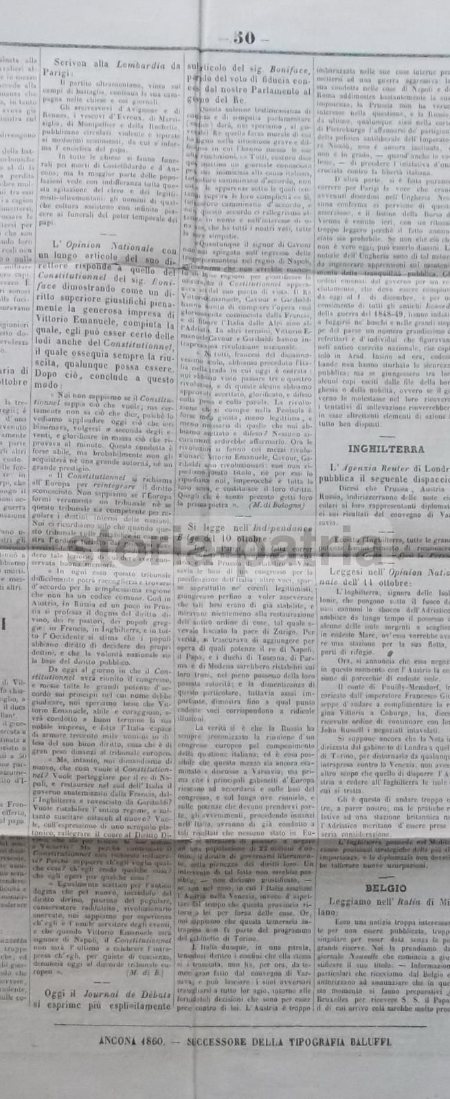 Il Corriere Delle Marche 1860 Giornale Ufficiale Risorgimento Ancona