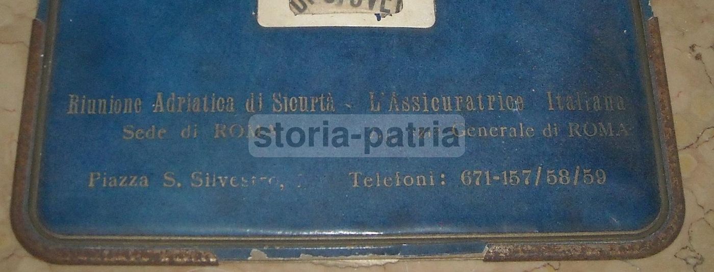 Cartello Datario Pubblicitario Assicuratrice Italiana, Roma