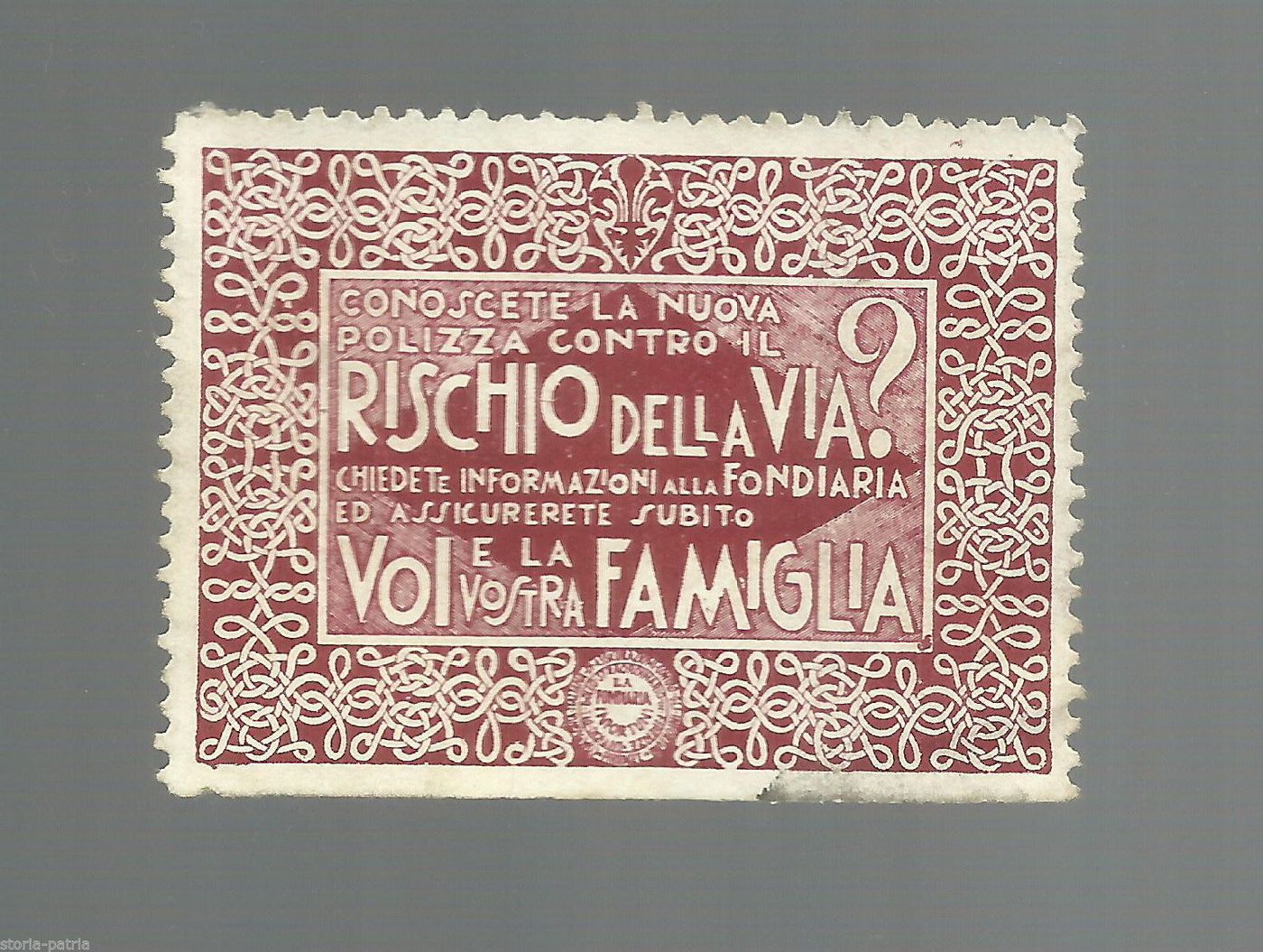 Fondiaria Assicurazioni: Pubblicità Polizze Vita, Anni '20. Chiudilettera