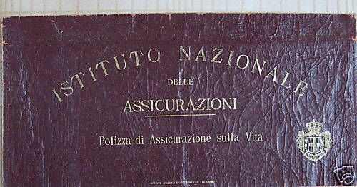 Astuccio Polizze Ina Epoca Liberty Stemma Savoia Collezione