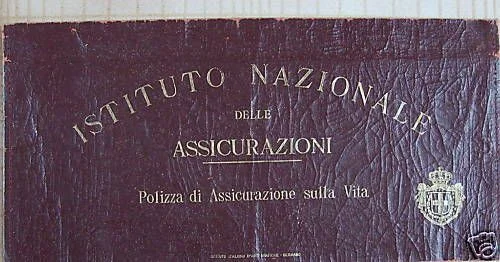 Astuccio Polizze Ina Epoca Liberty con Stemma Savoia Bergamo