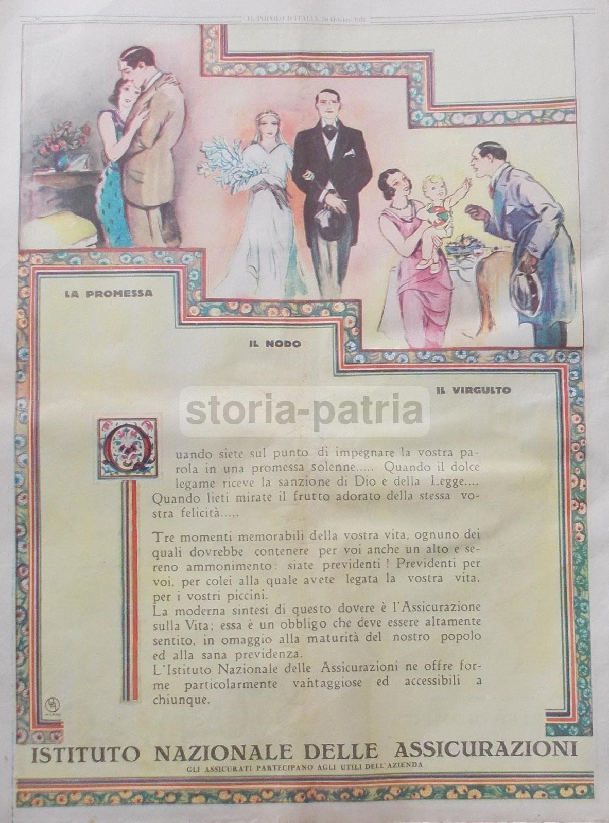 Pubblicità Ina E Alfa Romeo 1932: Stampa Originale, Milano