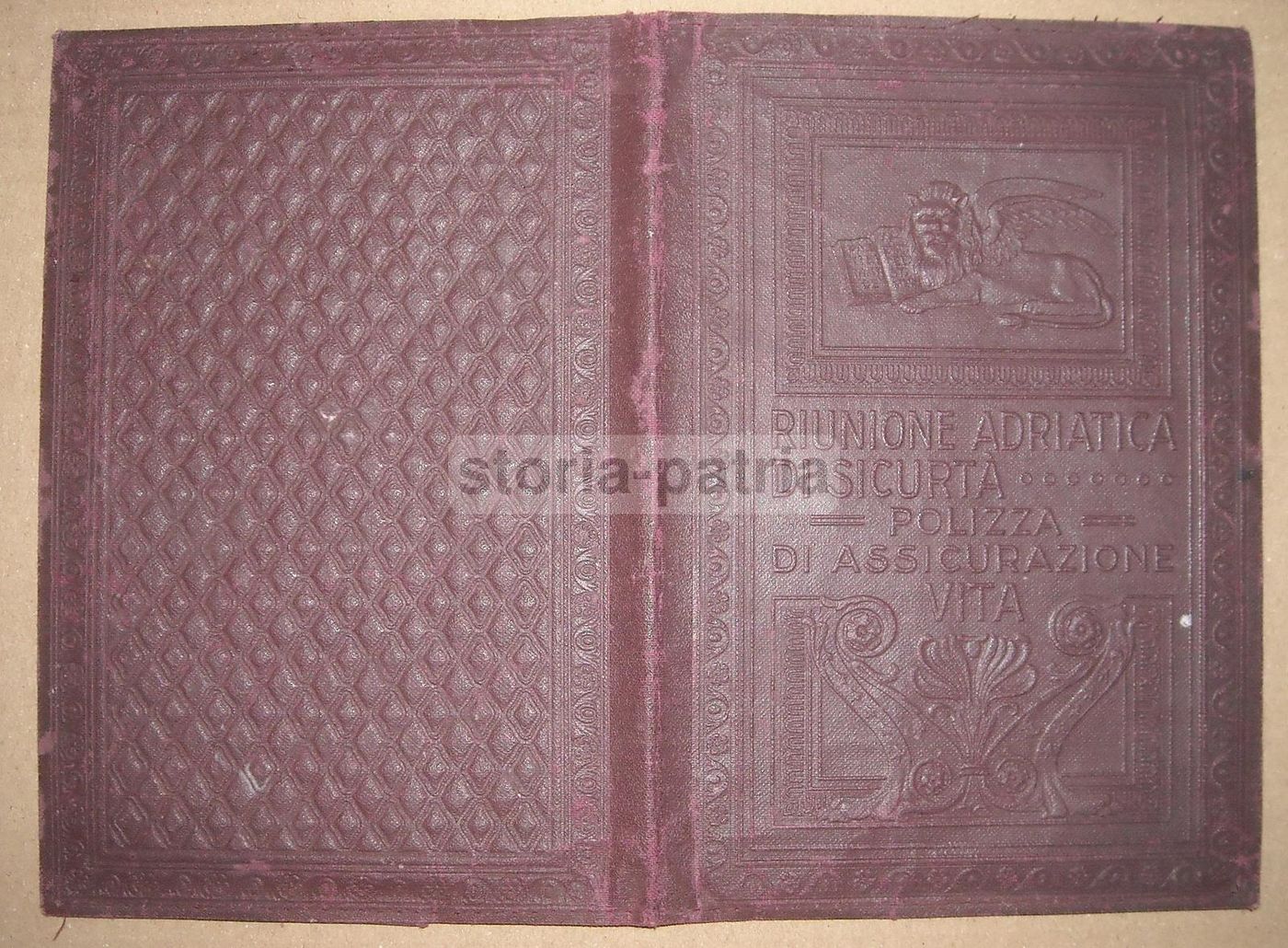 Astuccio Porta Polizze Vita Riunione Adriatica Sicurtà, Anni '20