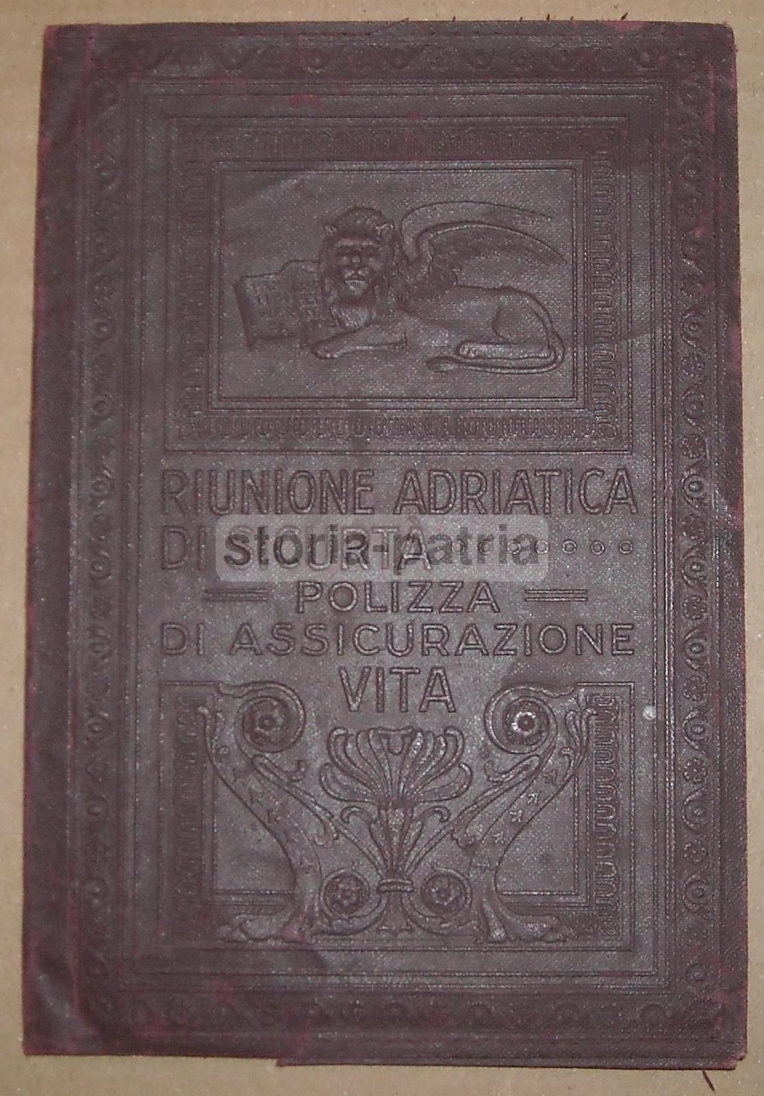 Astuccio Porta Polizze Vita Riunione Adriatica Sicurtà, Anni '20