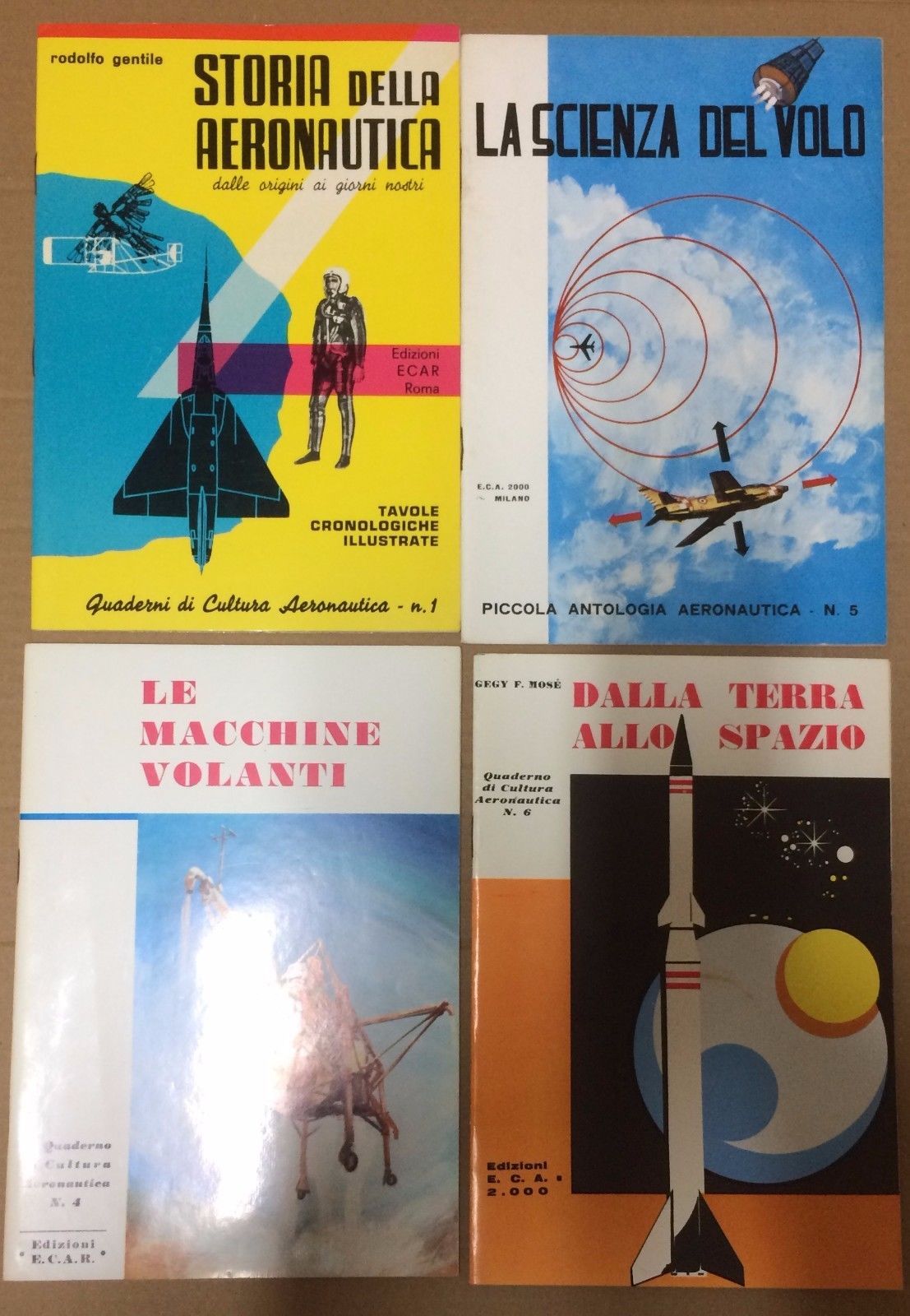 Astronautica, Aviazione, Astronomia: 4 Volumi Vintage Su Spazio E Missili
