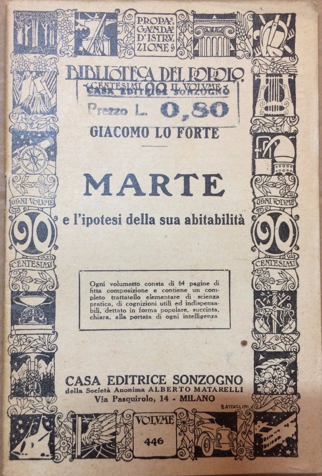 Marte E L'Ipotesi Della Sua Abitabilità   Giacomo Lo Forte   Sonzogno