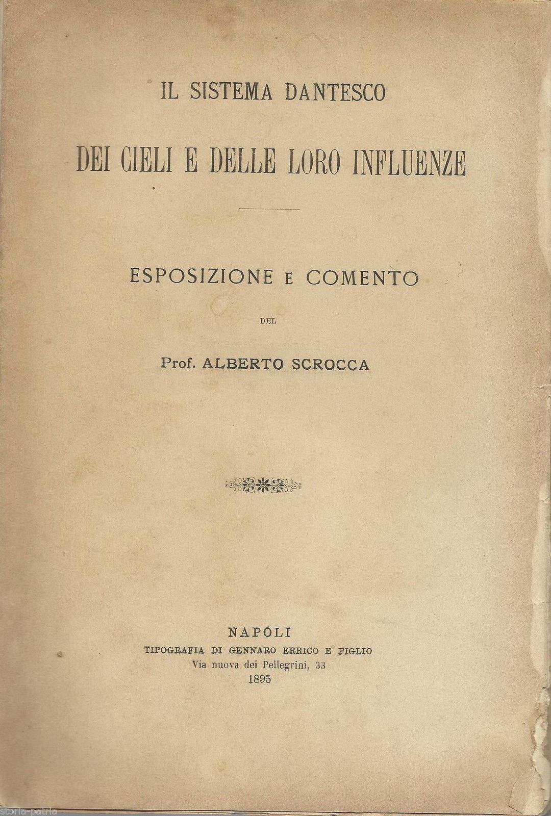 Il Sistema Dantesco Dei Cieli Di Alberto Scrocca, Napoli 1895