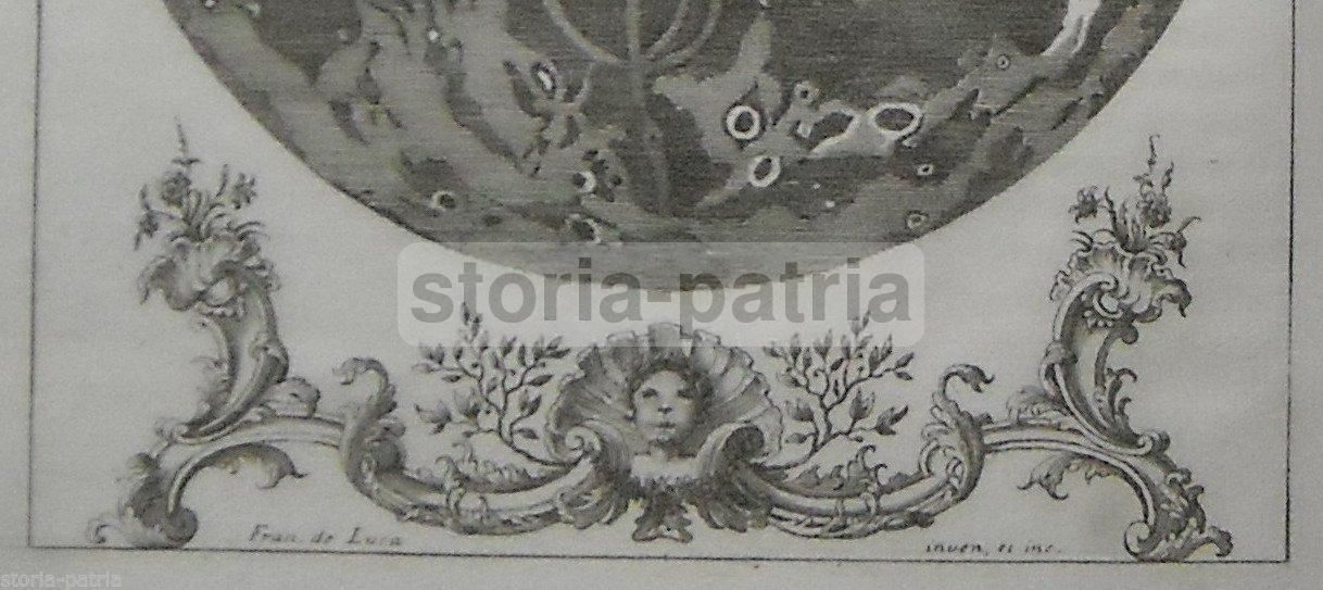 Mappa Celeste Antica Incisione Francesco De Luca 1763 Napoli