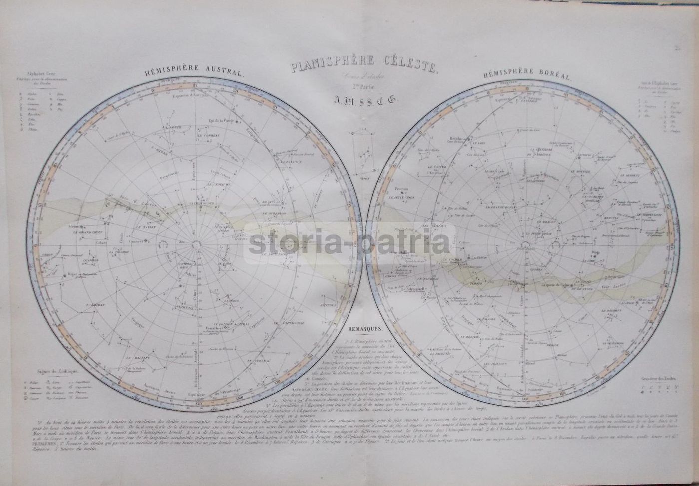 Planisfera Celeste Antica 1800 Mappa Astronomica Costellazioni