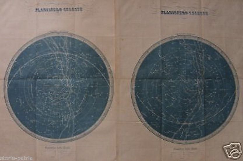 Planisfero Celeste Emisfero Boreale E Australe, Armanino Genova