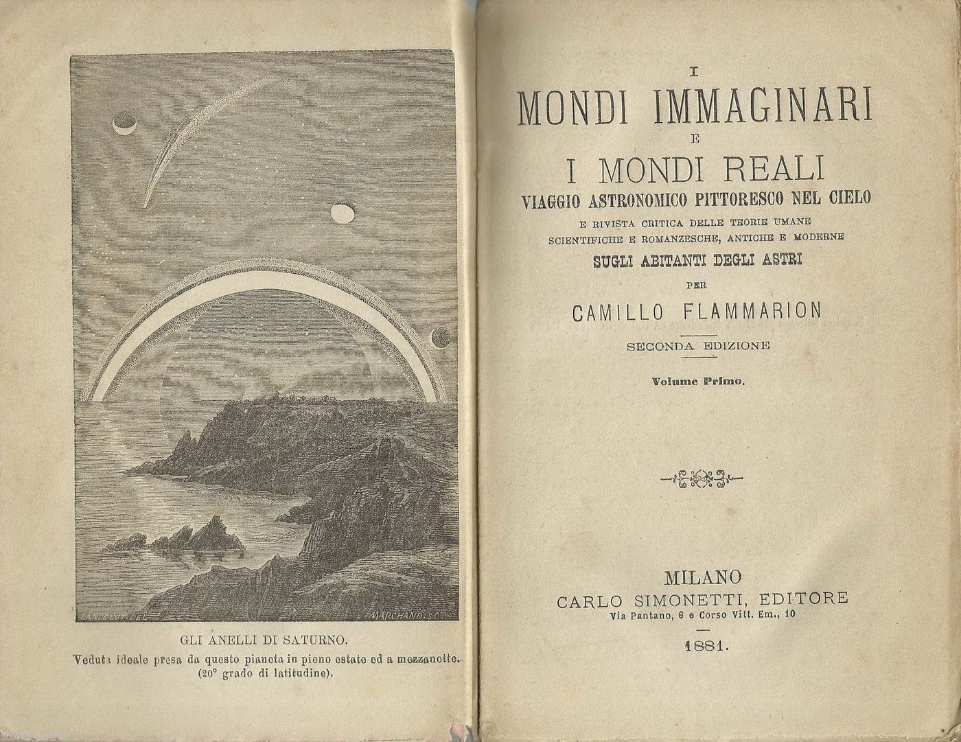 Flammarion: I Mondi Immaginari E I Mondi Reali (1881)   Astronomia Ed Extraterrestri