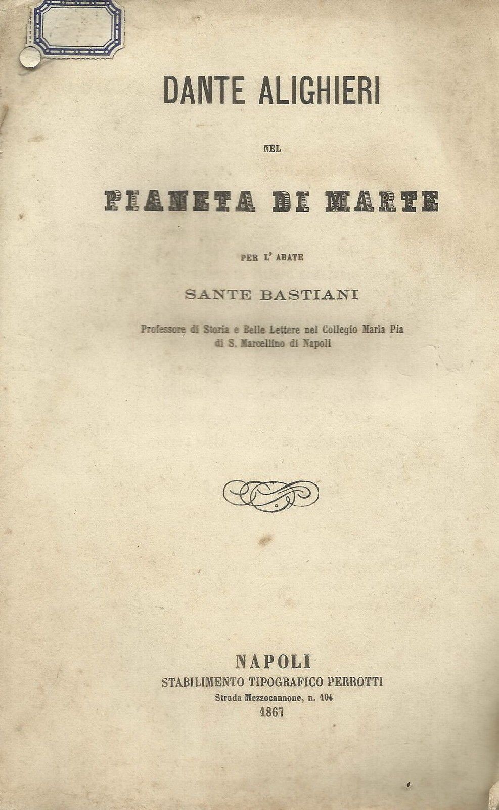 Dante Alighieri Nel Pianeta Di Marte, Sante Bastiani, 1867