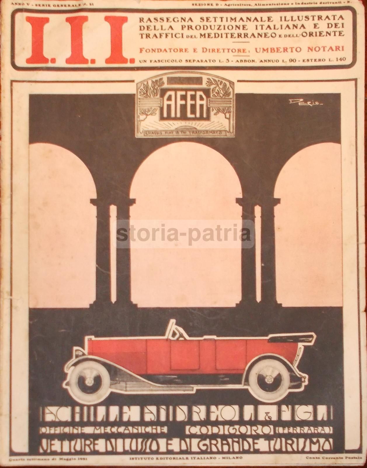 Pubblicità Afea Achille Andreoli Codigoro, 1921