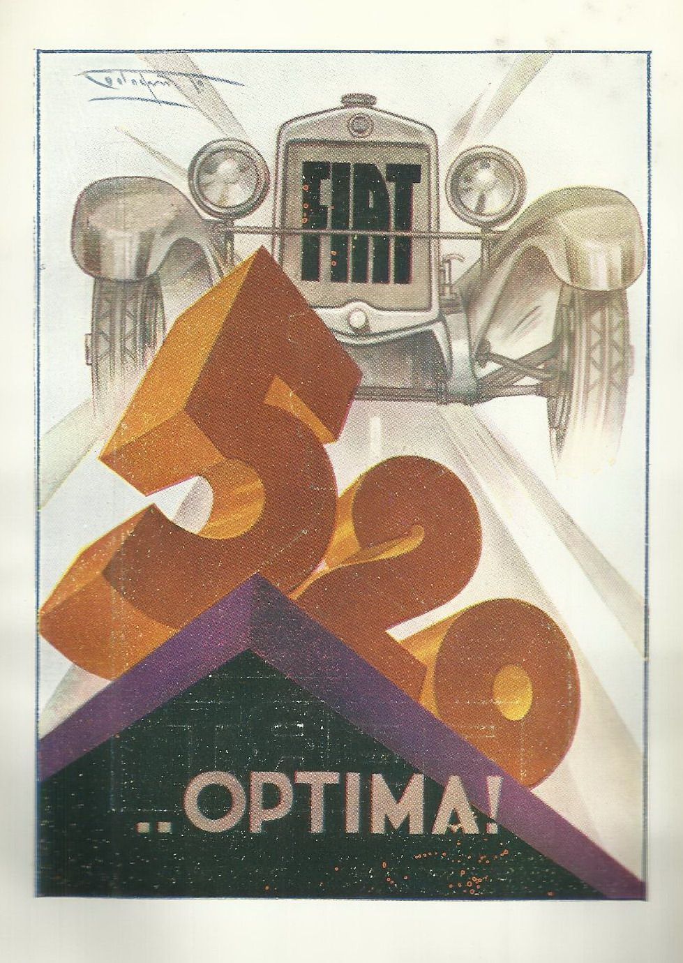 Pubblicità Fiat 520 Codognato E Candele Fert Anni '20 Originale