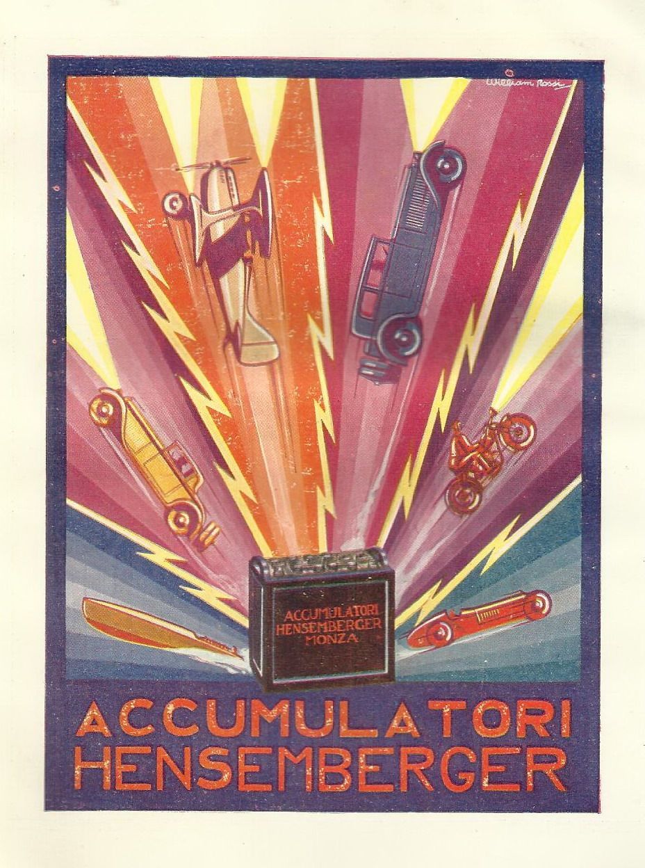 Pubblicità Hensemberger Monza E Globoil Mestre, Anni 1920
