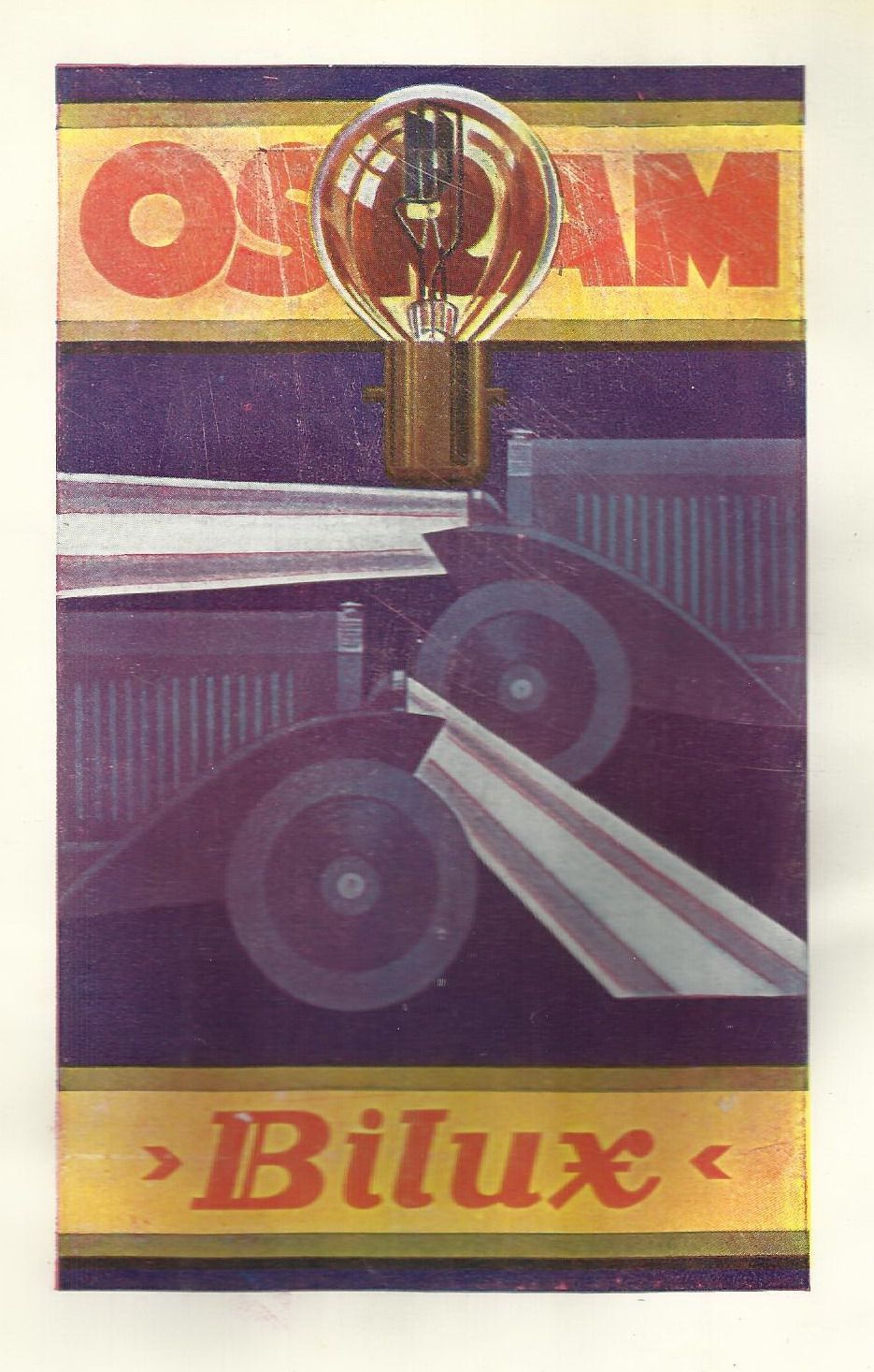 Pubblicità Oleoblitz Reinach E Osram Bilux, Artista Ciuti, Anni 1920