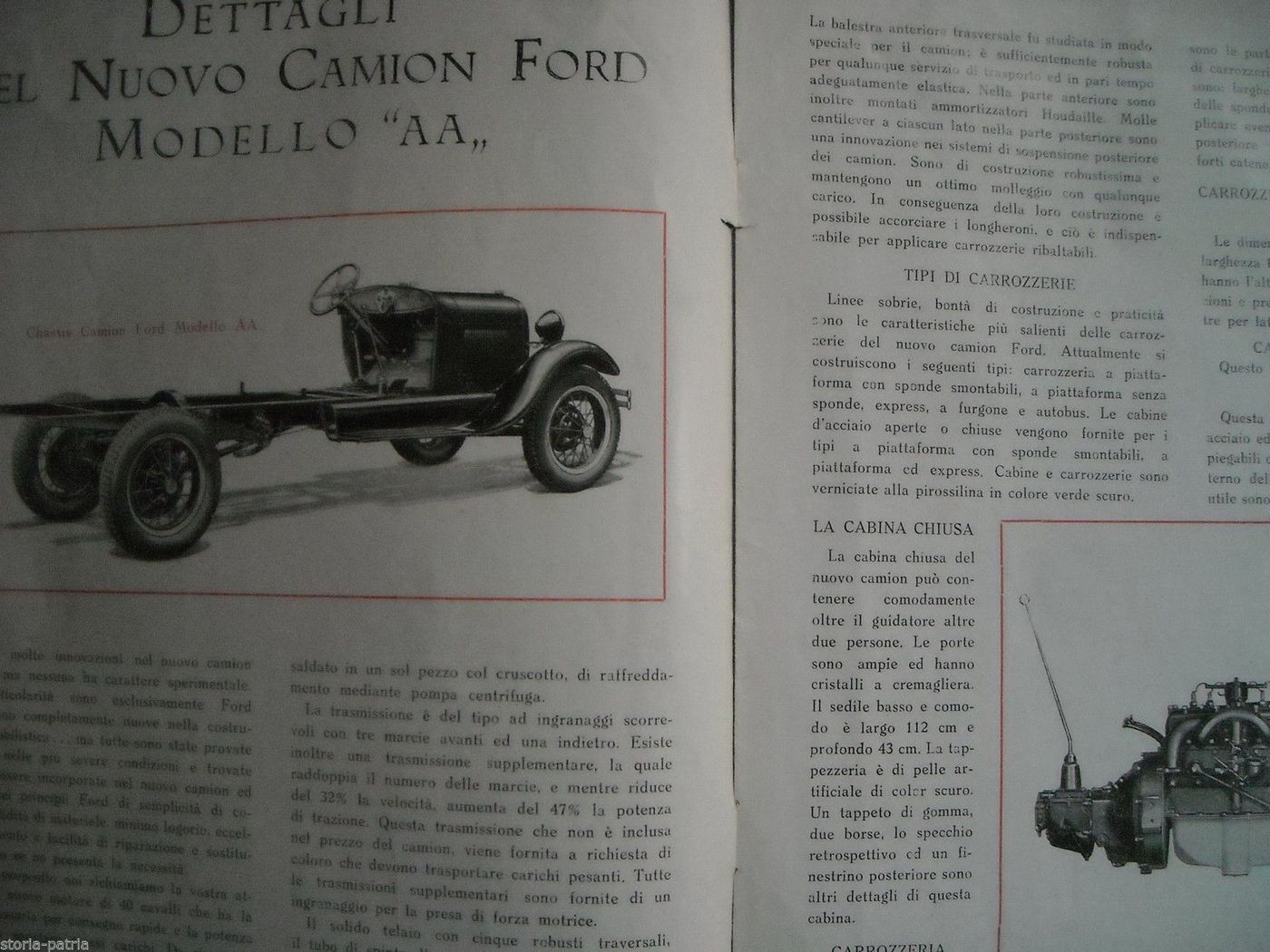 Depliant Ford Modello AA Camion Ford Motor Company Trieste