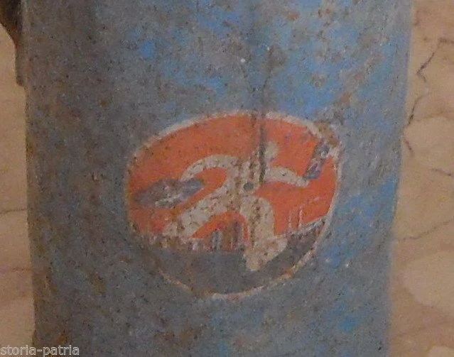 Contenitore Pubblicitario Olio Fiat Torino Vintage Metallo Anni '50