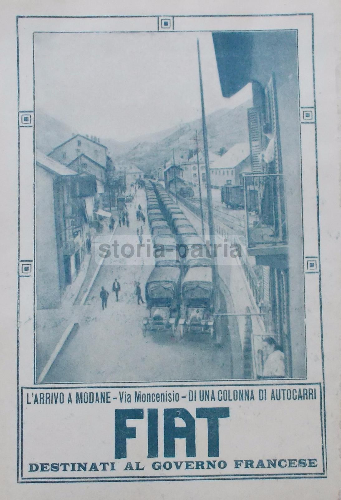 Pubblicità Fiat Autocarri A Modane, 1917