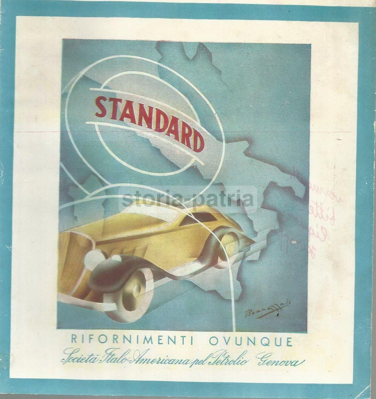 Pubblicità Standard Petrolio 1934 Automobilismo Bernazzoli